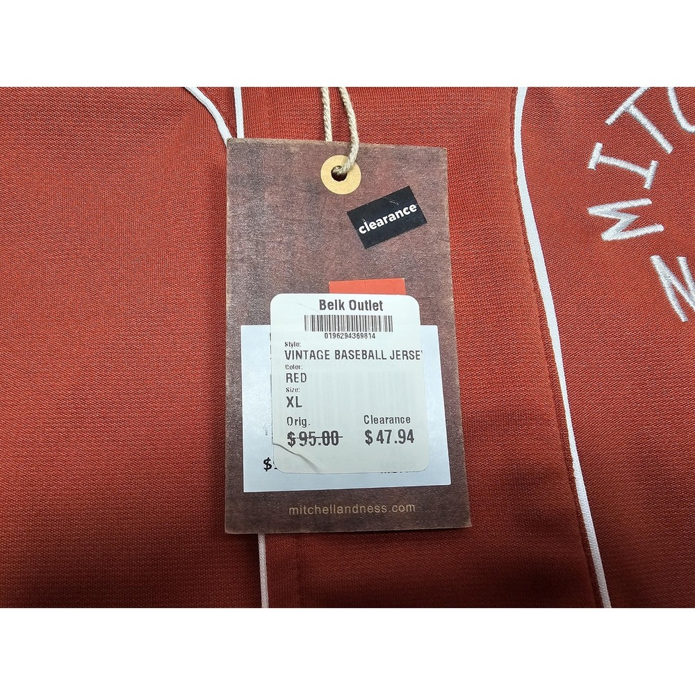 Mitchell & Ness Baseball Jersey Mens XL Red Gameday Button Front Raglan Piped - Picture 4 of 12